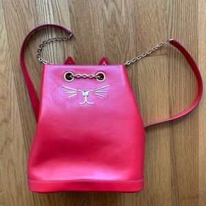 Charlotte Olympia cat feline backpack with chains